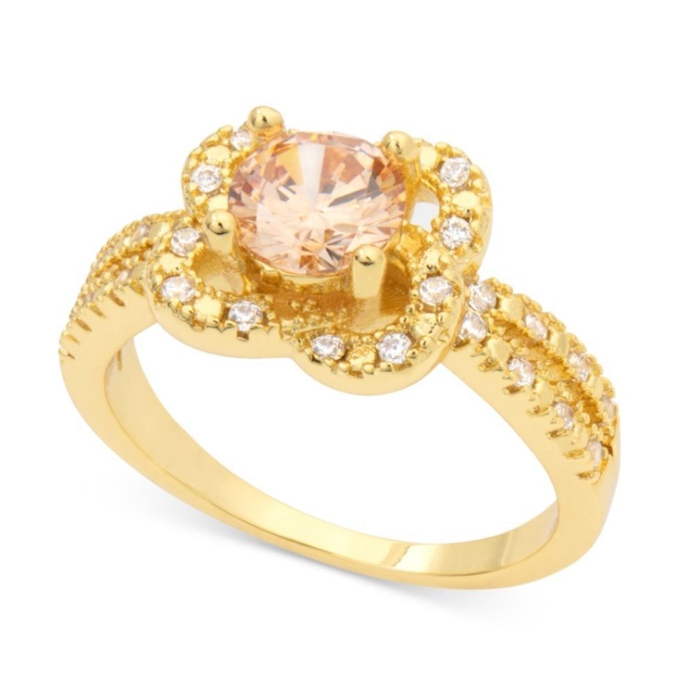 NWTโCharter Club Gold-Tone Cubic Zirconia Knot Flower Ring sizeโ9